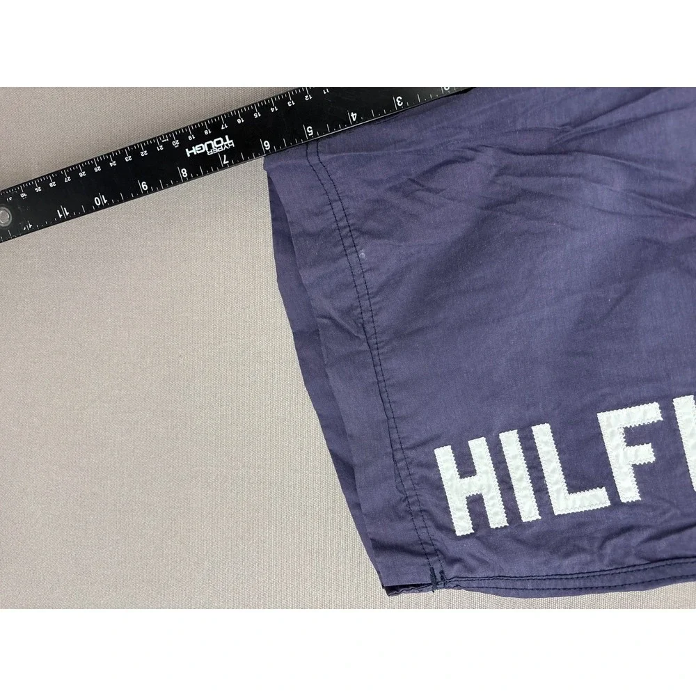Tommy Hilfiger Mens Navy Blue Colorblock Logo Board Shorts Swim Trunks Large